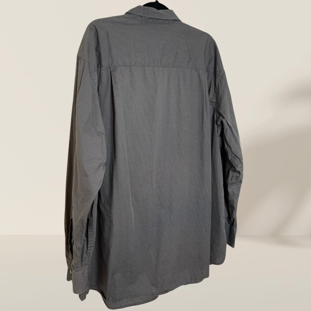 Synrgy Gray Micro-Pattern Button-Down Shirt Size … - image 3